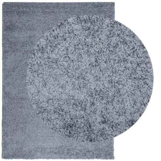 PAMPLONA kék magas szálú bolyhos modern szőnyeg 200 x 280 cm