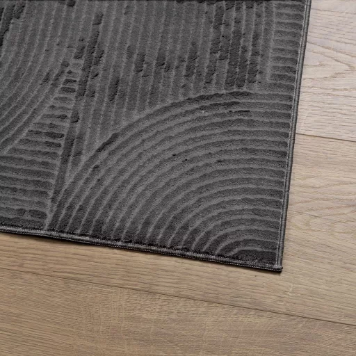 IZA antracit rövid szálú skandináv stílusú szőnyeg 140 x 200 cm