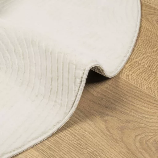 IZA krémszínű rövid szálú skandináv stílusú szőnyeg Ø 80 cm