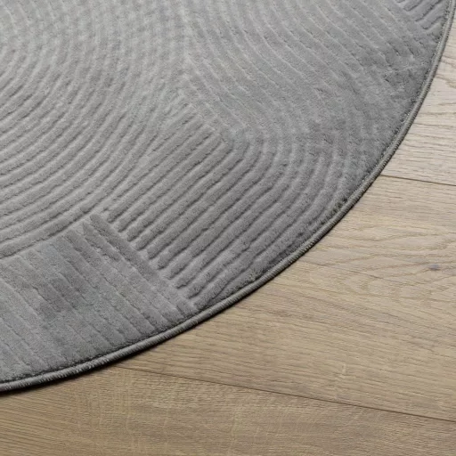IZA szürke rövid szálú skandináv stílusú szőnyeg Ø 120 cm