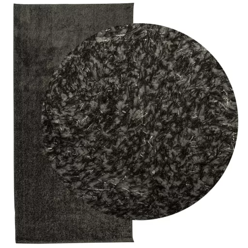 ISTAN antracitszürke hosszú szálú fényes szőnyeg 100 x 200 cm