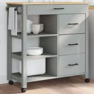 MONZA tömör fenyőfa konyhai kocsi 84 x 40 x 88,5 cm