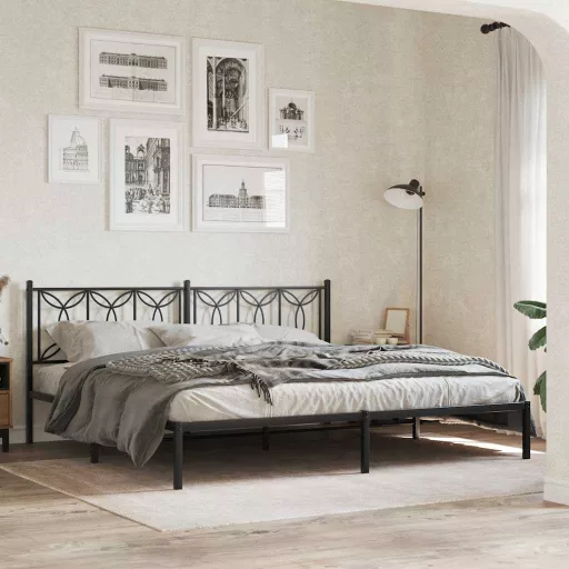 Fekete fém csere fejtámla 193 cm
