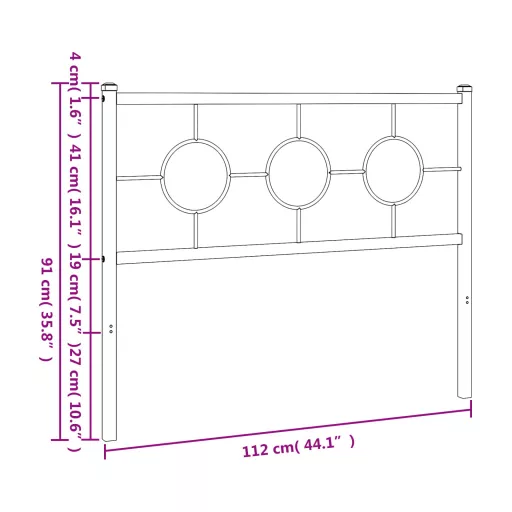 Fehér fém csere fejtámla 107 cm