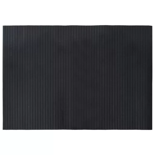 Négyszögletű fekete bambusz szőnyeg 70 x 100 cm