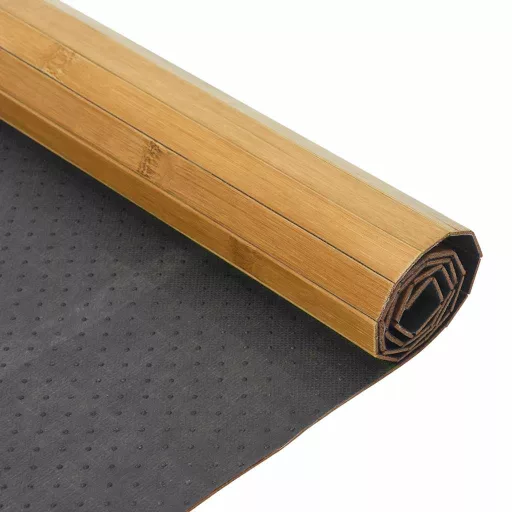 Négyszögletű természetes bambusz szőnyeg 70 x 100 cm