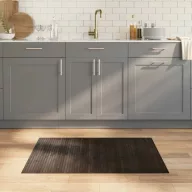 Négyszögletű sötétbarna bambusz szőnyeg 70 x 100 cm