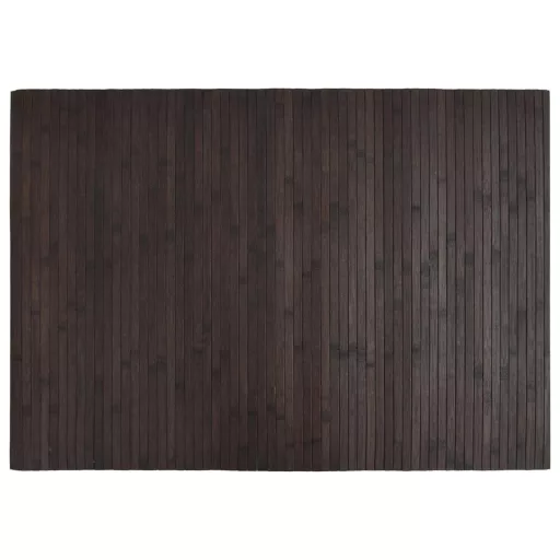 Négyszögletű sötétbarna bambusz szőnyeg 70 x 100 cm
