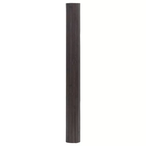 Négyszögletű sötétbarna bambusz szőnyeg 70 x 100 cm