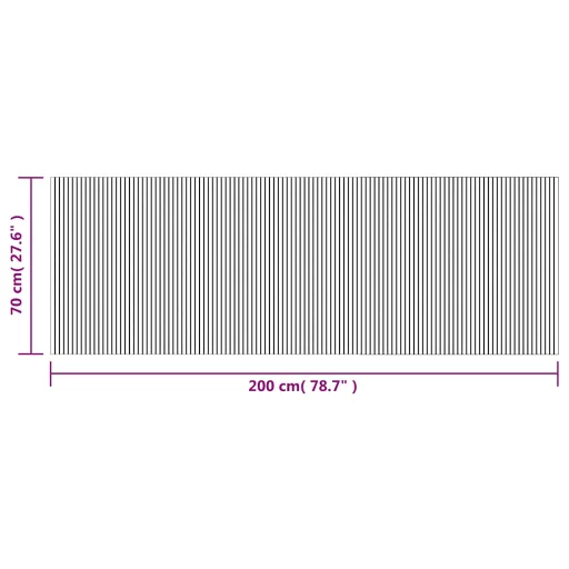 Négyszögletű barna bambusz szőnyeg 70 x 200 cm