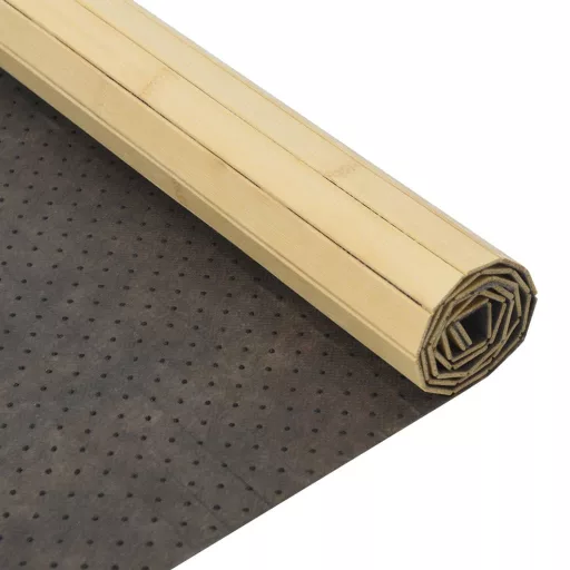 Négyszögletű világos természetes bambusz szőnyeg 70 x 500 cm
