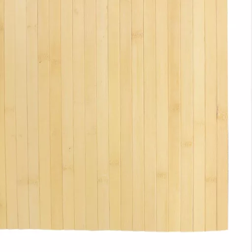 Négyszögletű világos természetes bambusz szőnyeg 80 x 100 cm