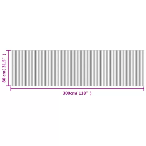 Négyszögletű szürke bambusz szőnyeg 80 x 300 cm