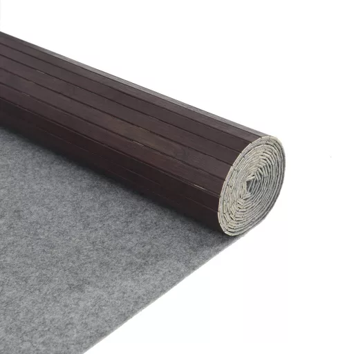 Négyszögletű sötétbarna bambusz szőnyeg 80 x 300 cm