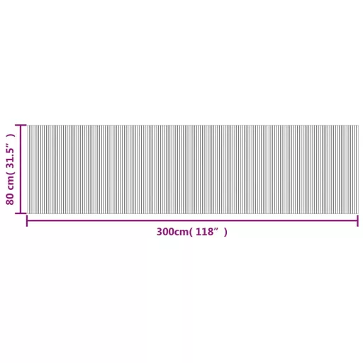 Négyszögletű sötétbarna bambusz szőnyeg 80 x 300 cm