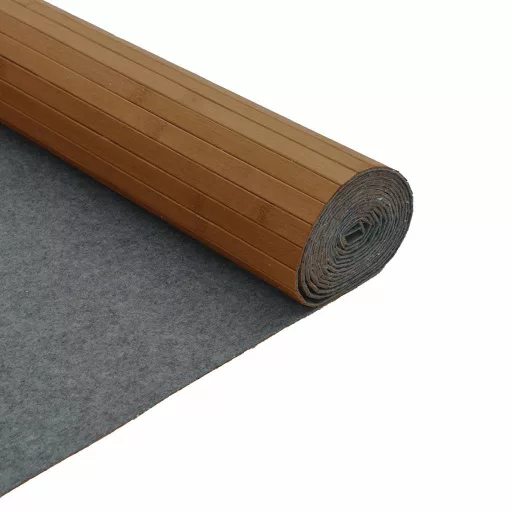 Négyszögletű barna bambusz szőnyeg 80 x 400 cm