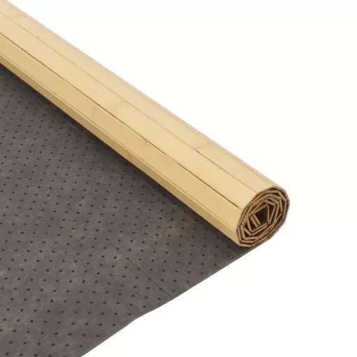 Négyszögletű világos természetes bambusz szőnyeg 80 x 500 cm