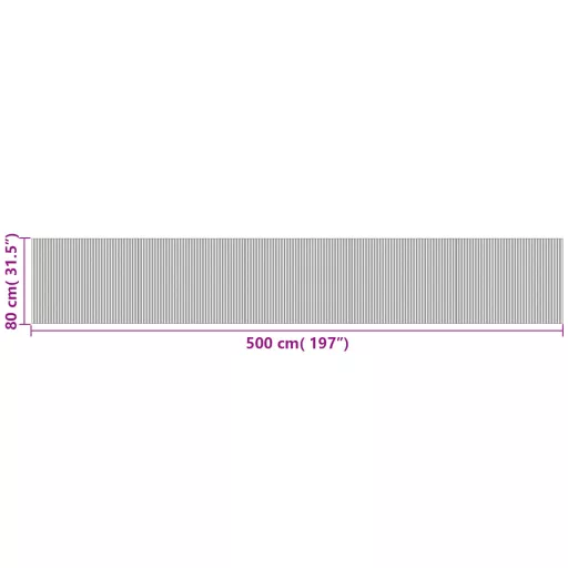 Négyszögletű sötétbarna bambusz szőnyeg 80 x 500 cm