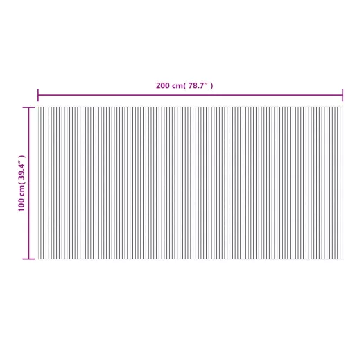 Négyszögletű szürke bambusz szőnyeg 100 x 200 cm