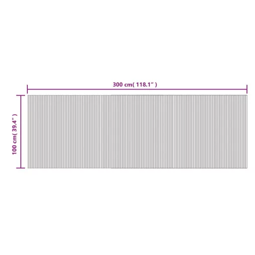 Négyszögletű szürke bambusz szőnyeg 100 x 300 cm