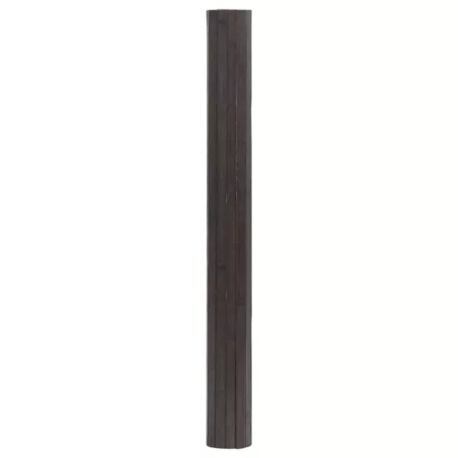 Négyszögletű sötétbarna bambusz szőnyeg 100 x 300 cm
