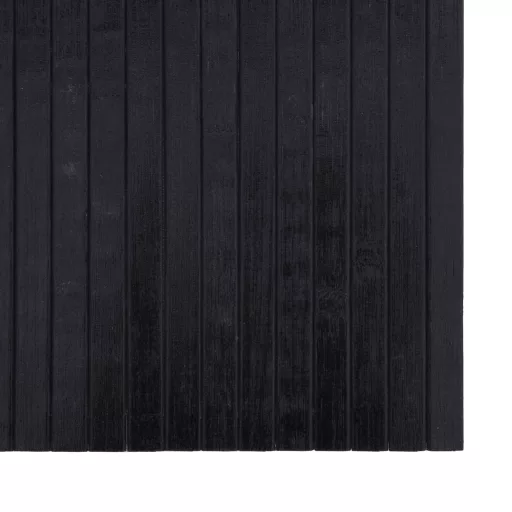Négyszögletű fekete bambusz szőnyeg 100 x 400 cm