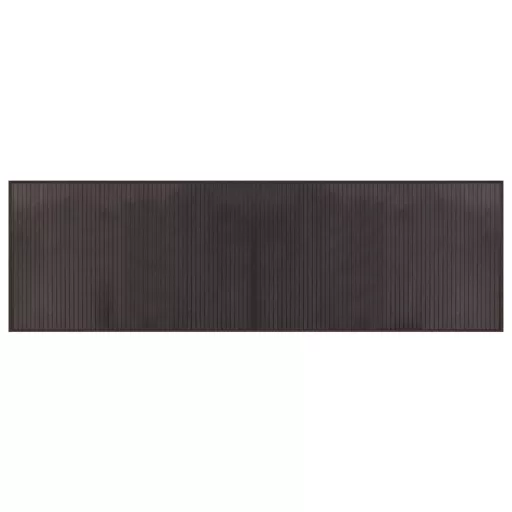Négyszögletű sötétbarna bambusz szőnyeg 60 x 200 cm