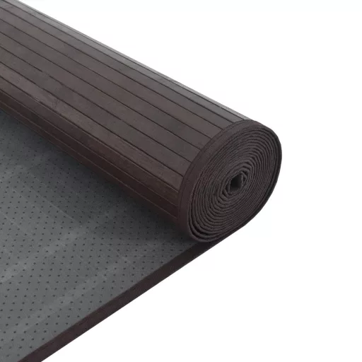 Négyszögletű sötétbarna bambusz szőnyeg 60 x 200 cm