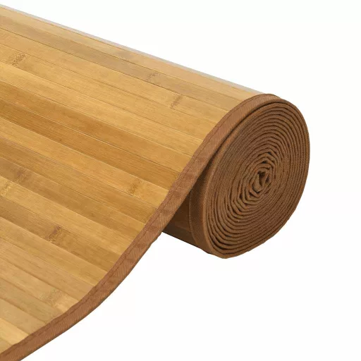 Négyszögletű természetes bambusz szőnyeg 60 x 400 cm