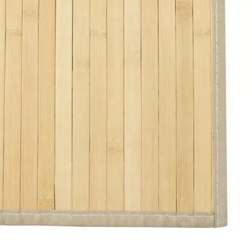Négyszögletű világos természetes bambusz szőnyeg 60 x 400 cm