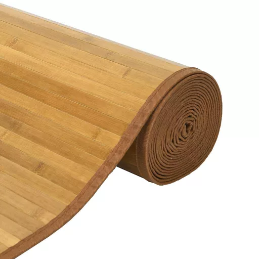 Négyszögletű természetes bambusz szőnyeg 60 x 1000 cm