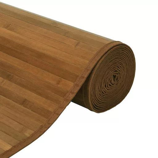 Négyszögletű barna bambusz szőnyeg 70 x 100 cm