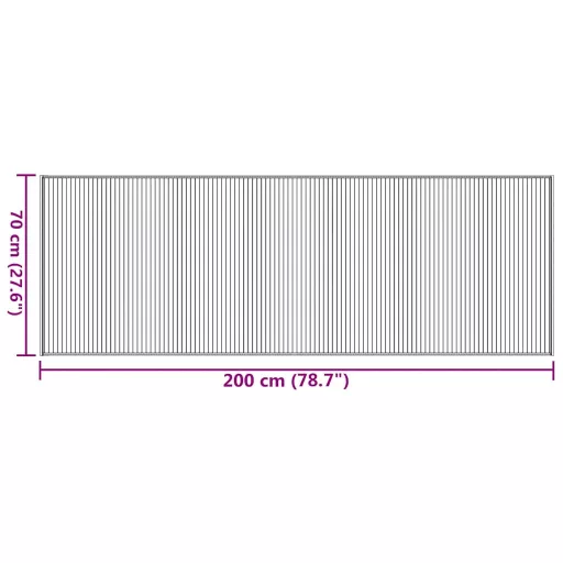 Négyszögletű barna bambusz szőnyeg 70 x 200 cm