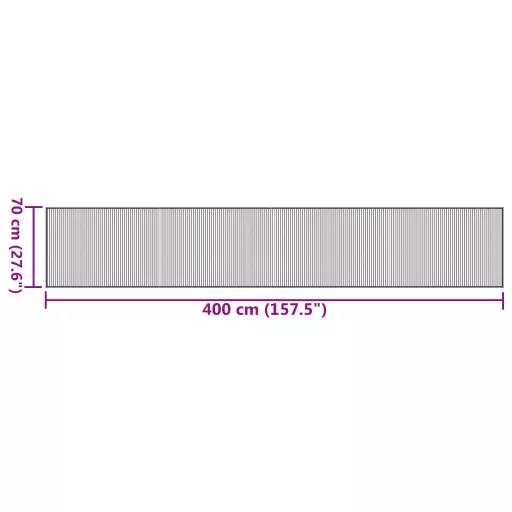 Négyszögletű fekete bambusz szőnyeg 70 x 400 cm