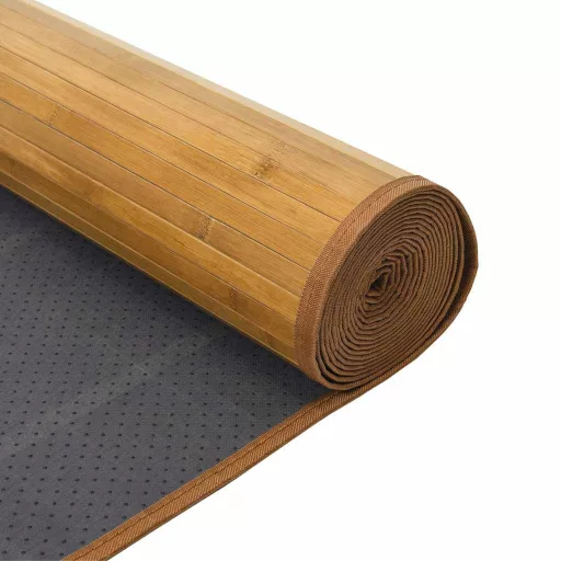Négyszögletű természetes bambusz szőnyeg 70 x 400 cm