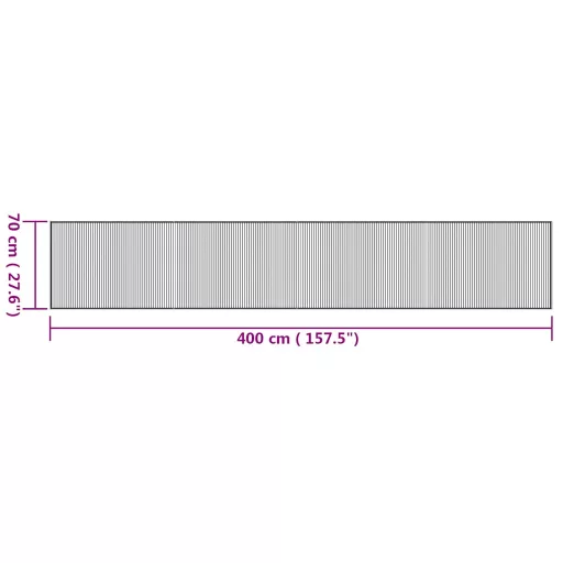 Négyszögletű természetes bambusz szőnyeg 70 x 400 cm