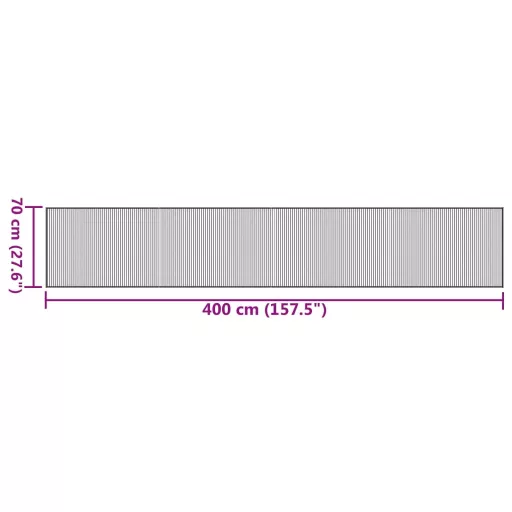 Négyszögletű világos természetes bambusz szőnyeg 70 x 400 cm