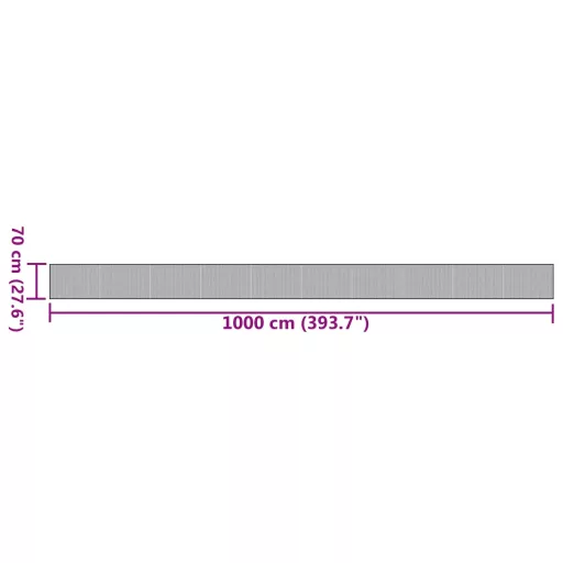 Négyszögletű fekete bambusz szőnyeg 70 x 1000 cm