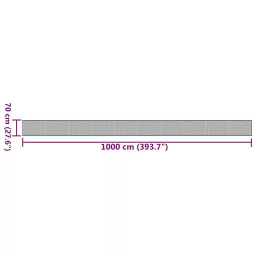Négyszögletű szürke bambusz szőnyeg 70 x 1000 cm