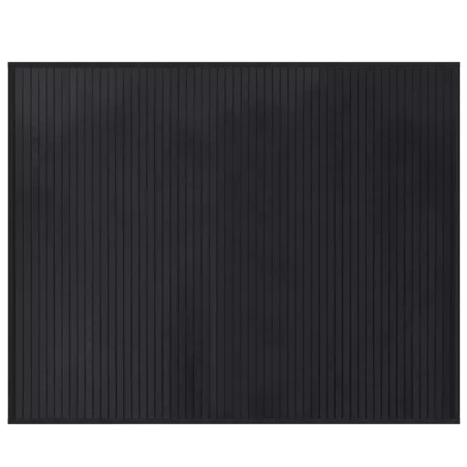 Négyszögletű fekete bambusz szőnyeg 80 x 100 cm