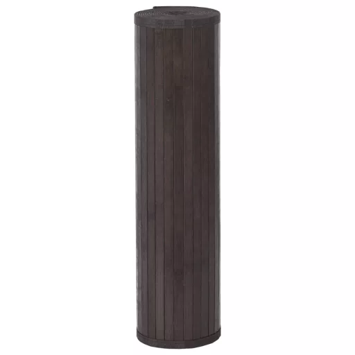Négyszögletű sötétbarna bambusz szőnyeg 80 x 100 cm