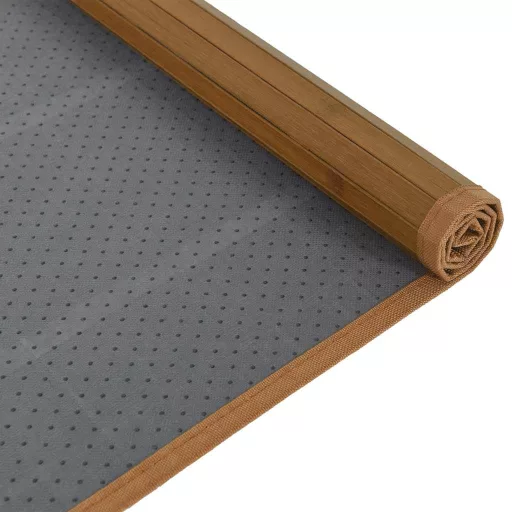 Négyszögletű barna bambusz szőnyeg 80 x 200 cm
