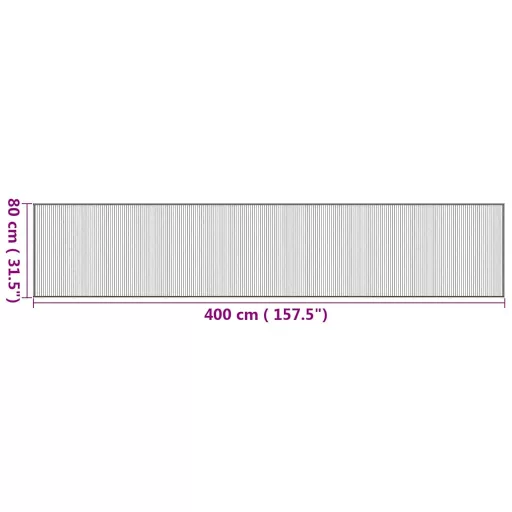 Négyszögletű természetes bambusz szőnyeg 80 x 400 cm