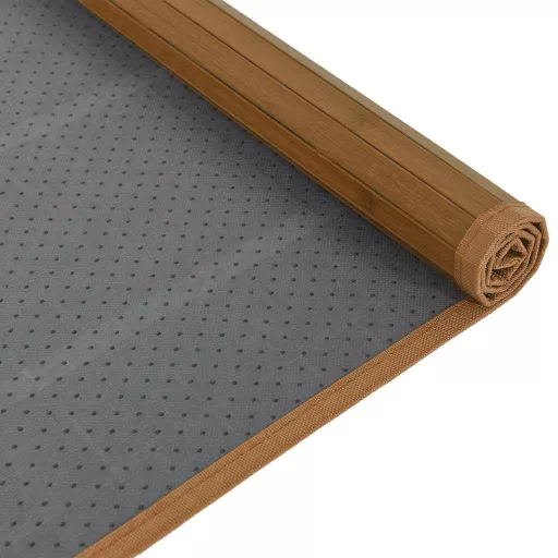 Négyszögletű barna bambusz szőnyeg 80 x 1000 cm