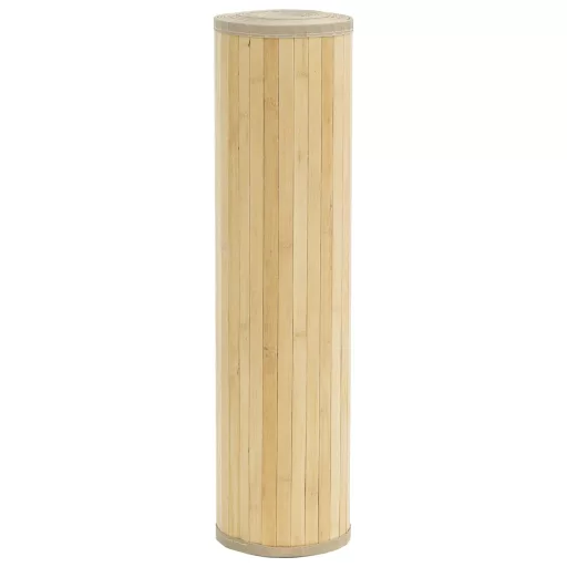 Négyszögletű világos természetes bambusz szőnyeg 80 x 1000 cm