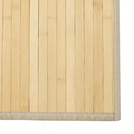 Világos természetes bambusz négyzet alakú szőnyeg 100 x 100 cm