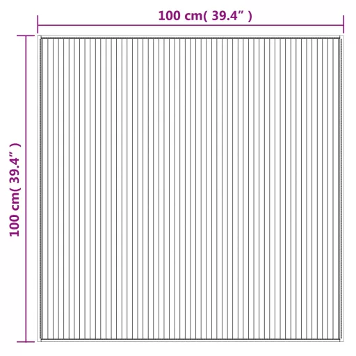 Világos természetes bambusz négyzet alakú szőnyeg 100 x 100 cm