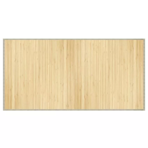 Négyszögletű világos természetes bambusz szőnyeg 100 x 200 cm