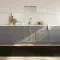 Négyszögletű fekete bambusz szőnyeg 100 x 400 cm