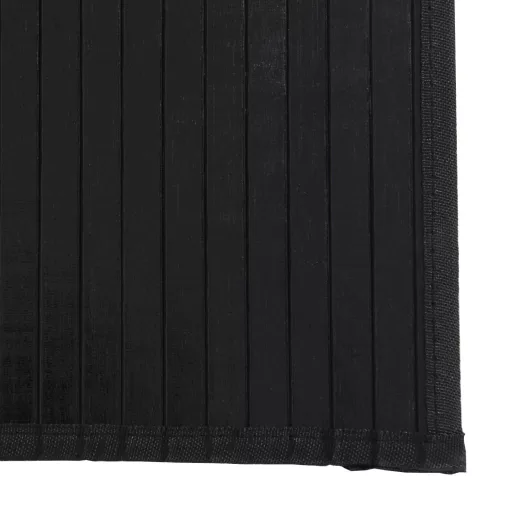 Négyszögletű fekete bambusz szőnyeg 100 x 400 cm